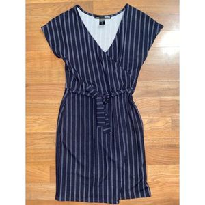 NWOT Rebel Sugar Striped Dresss with Belt Tie V Cut